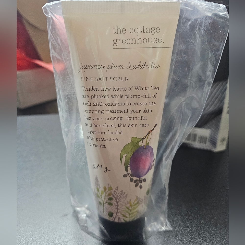 Margot Elena - The Cottage Greenhouse - Japanese Plum & White Tea Salt Scrub